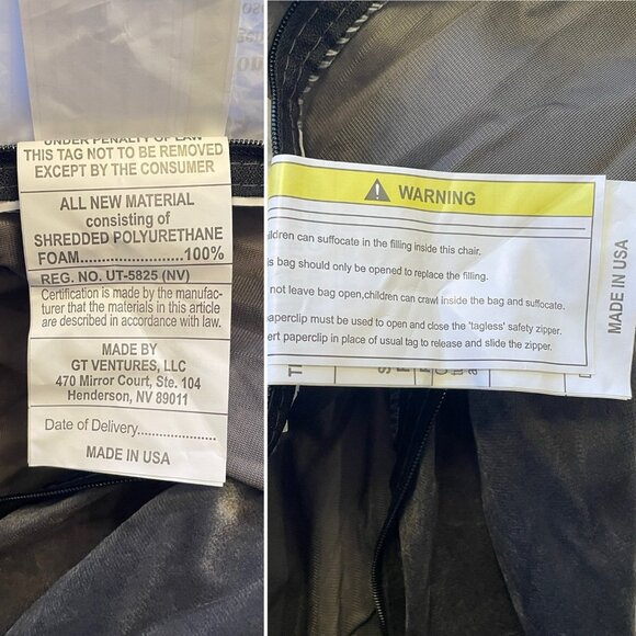 GT Ventures Gray 4’ Round Beanbag Cover 5DM-CF004 - Picture 9 of 11